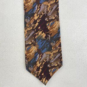 Vintage Camo Print Tie 1990s Cocktail Collection Scotch Whisky Silk Necktie